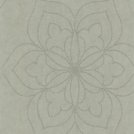 Kenneth James Charlotte Silver Modern Floral Wallpaper