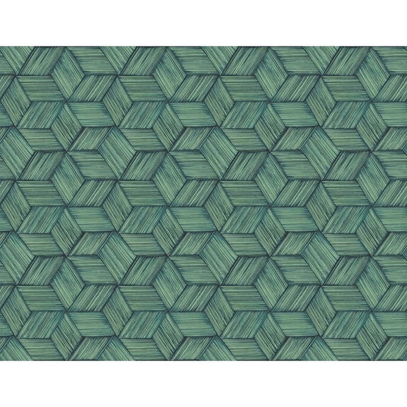 Kenneth James Intertwined Blue Geometric Wallpaper, 27-in by 27-ft, 60.8 sq. ft