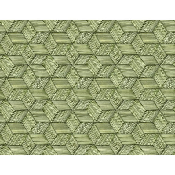 Kenneth James Intertwined Green Geometric Wallpaper, 27-in by 27-ft, 60.8 sq. ft