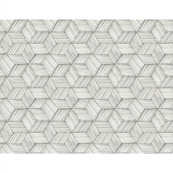 Kenneth James Intertwined Grey Geometric Wallpaper, 27-in by 27-ft, 60.8 sq. ft