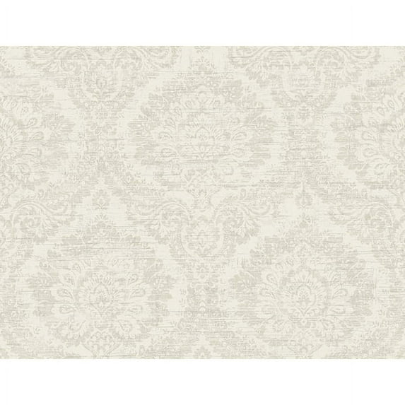 Kenneth James Kauai Beige Damask Wallpaper