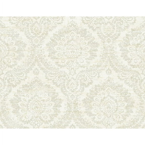 Kenneth James Kauai Taupe Damask Wallpaper