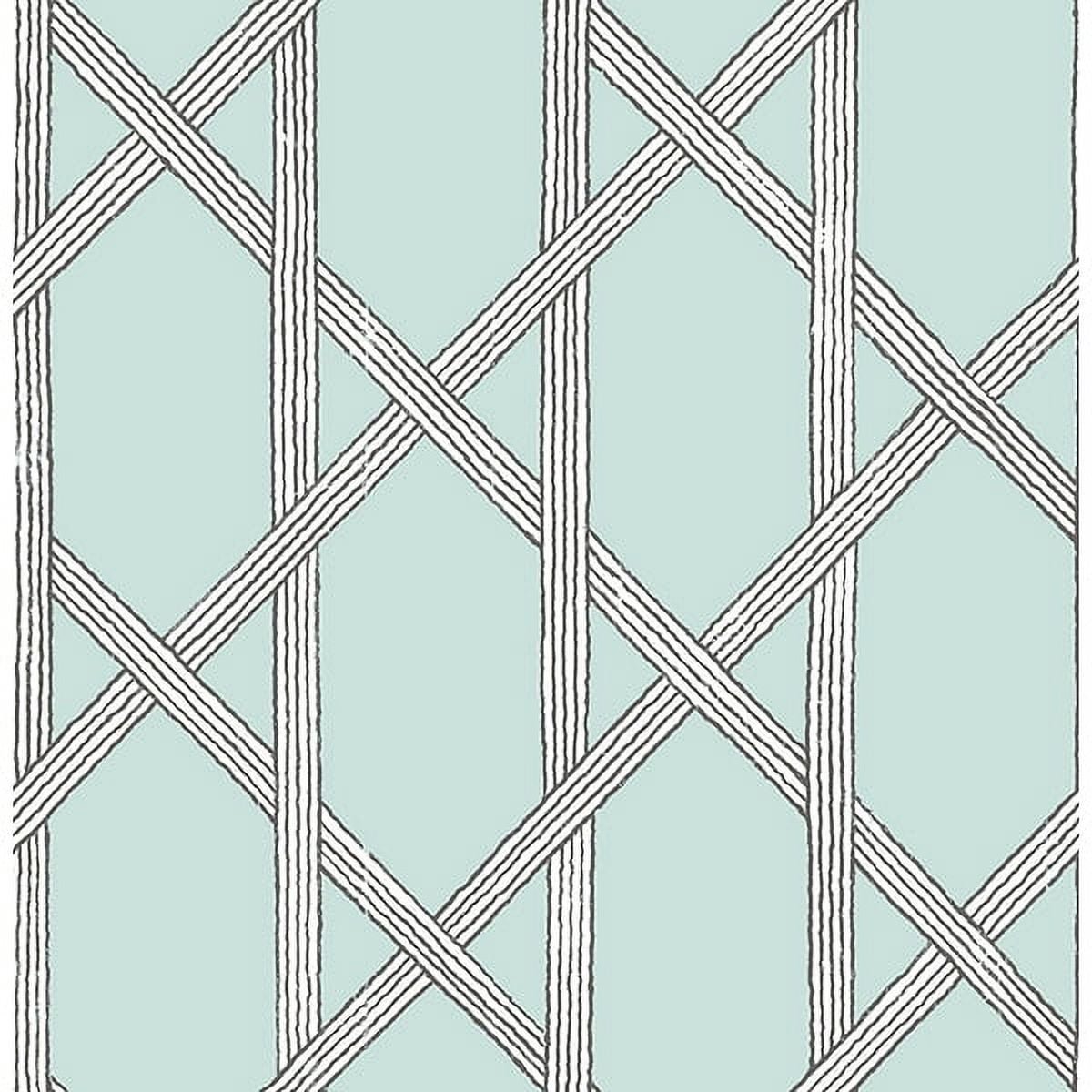 Kenneth James Mandara Light Blue Trellis Wallpaper, 20.5-in by 33-ft, 56.4 sq. ft