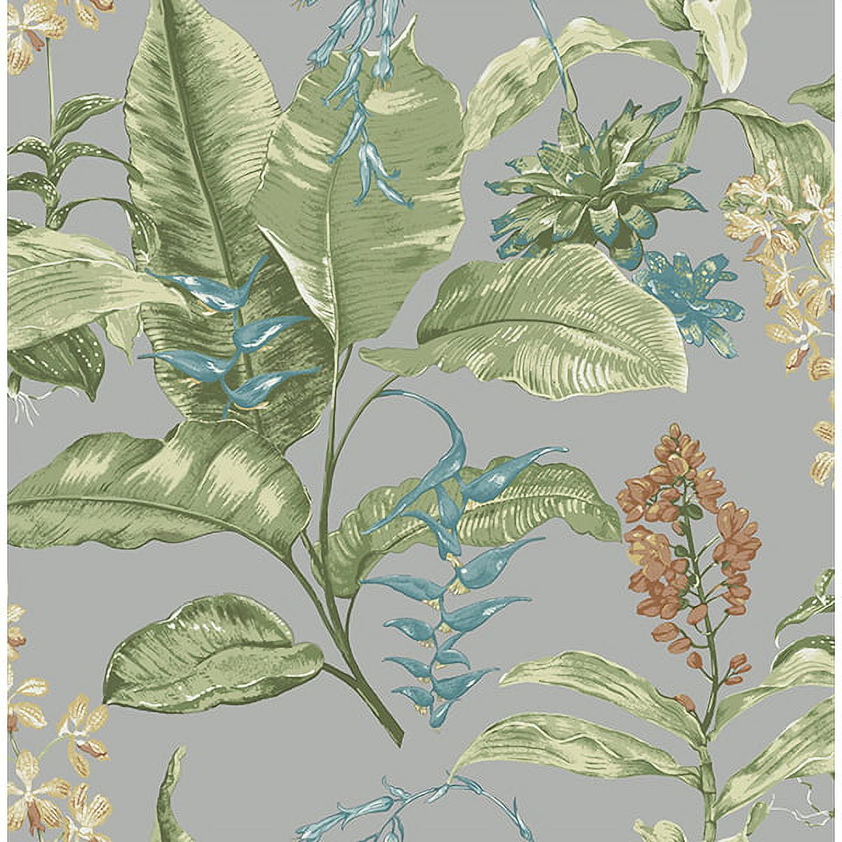 Kenneth James Maui Grey Botanical Wallpaper