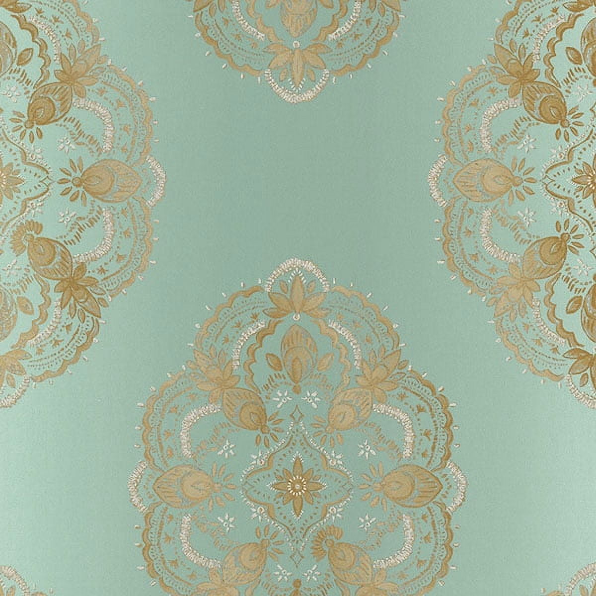 Kenneth James Mirador Aqua Global Medallion Wallpaper