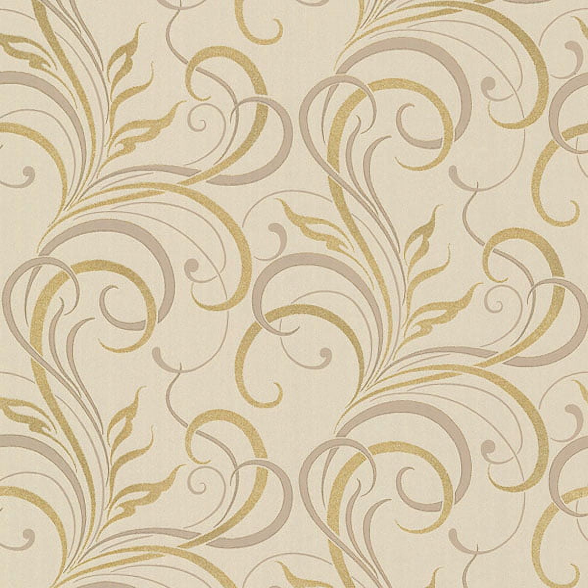 Kenneth James Rauda Taupe Modern Scroll Wallpaper
