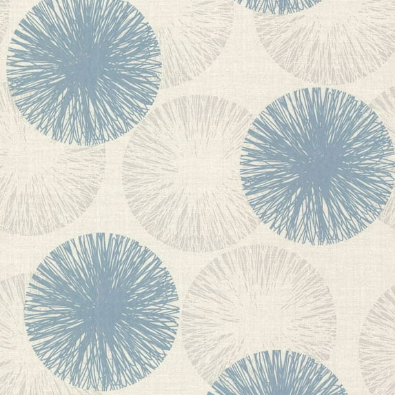 Kenneth James Rosette Aqua Rose Pattern Wallpaper