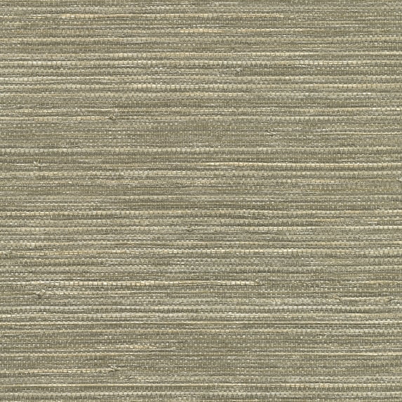 Kenneth James Tagum Grey Grasscloth Wallpaper