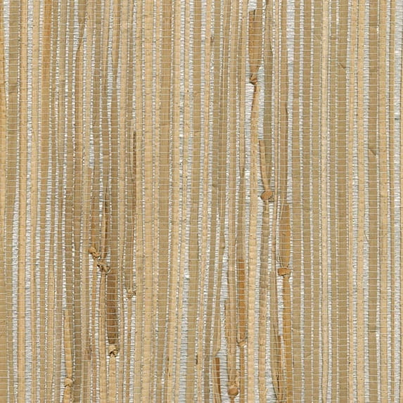 Kenneth James Tereza Silver Foil Grasscloth Wallpaper