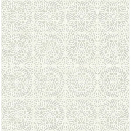 Kenneth James Twist Pewter Medallion Wallpaper, 20.5-in by 33-ft, 56.4 sq. ft