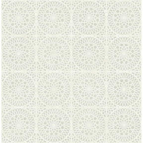 Kenneth James Twist Pewter Medallion Wallpaper, 20.5-in by 33-ft, 56.4 sq. ft