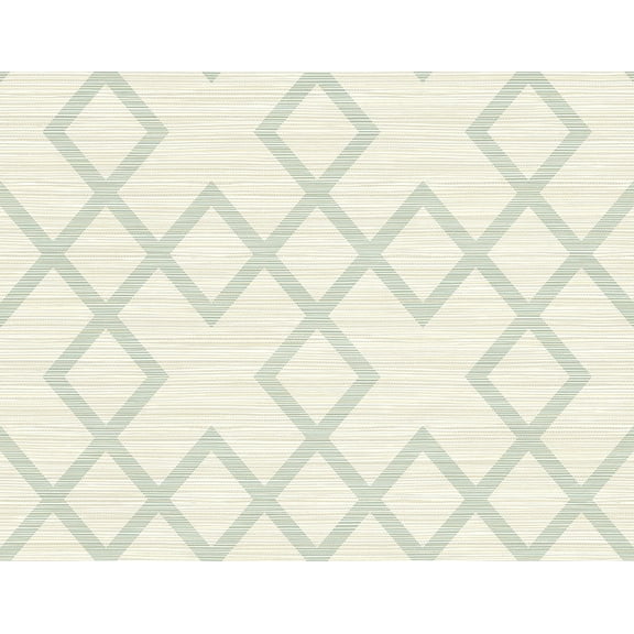 Kenneth James Vana Seafoam Woven Diamond Wallpaper