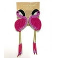 thumbnail image 1 of Kenneth Jay Lane Pink Flamingo Bead Drop Pierced Earrings, 1 of 1