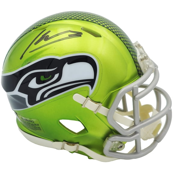 Kenneth Walker III Autographed Seattle Seahawks Flash Green Speed Mini Helmet Beckett BAS Witness 235707