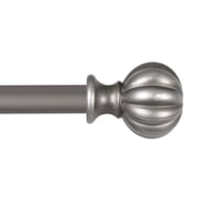 Kenney 0.62" Pewter Ball Adjustable Single Curtain Rod Set, 28"-48"