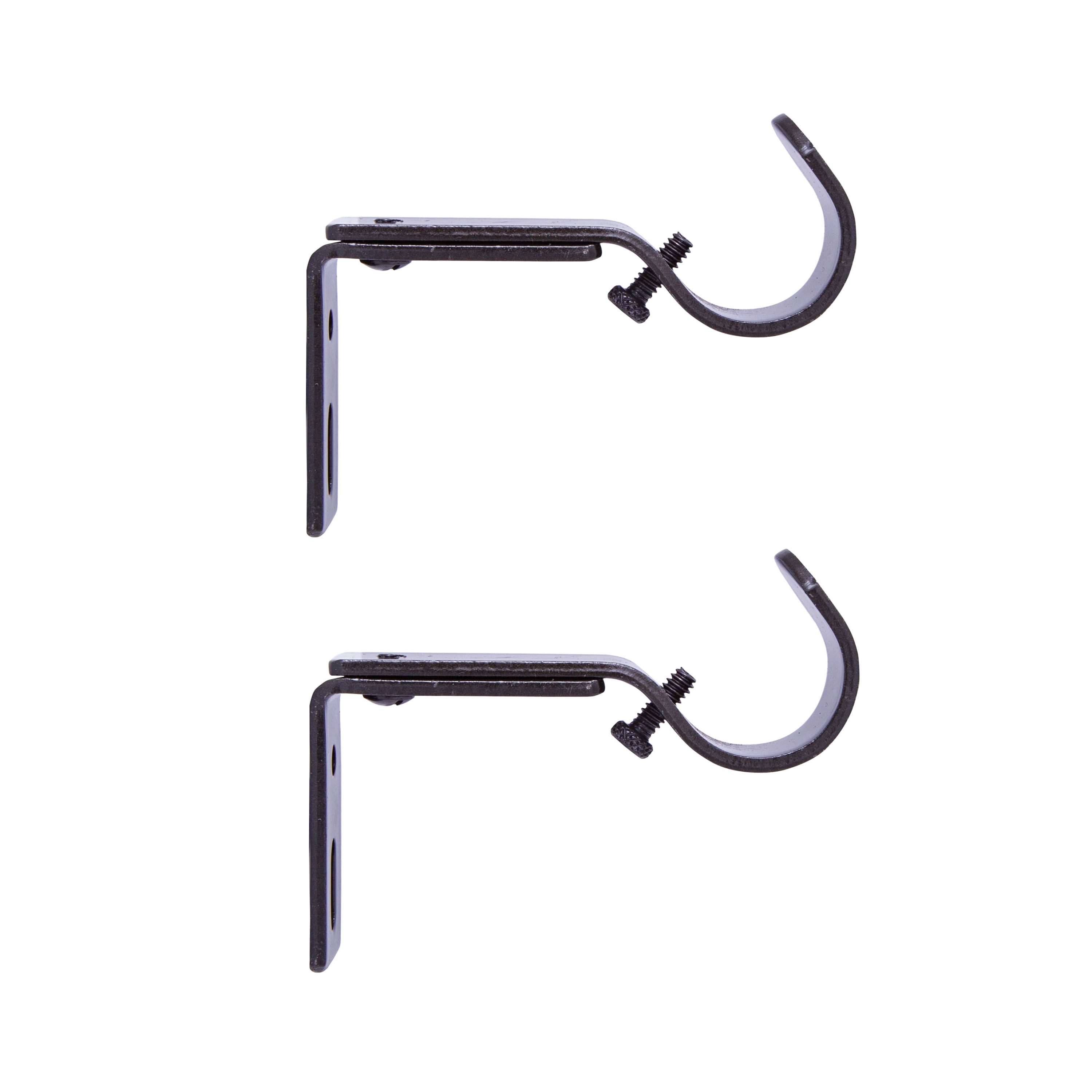 Kenney Adjustable Steel Curtain Rod Brackets Set, 1" Diameter, 3.5-4.5" Projection, Brown
