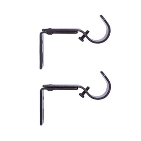 Kenney Adjustable Steel Curtain Rod Brackets Set, 1" Diameter, 3.5-4.5" Projection, Brown