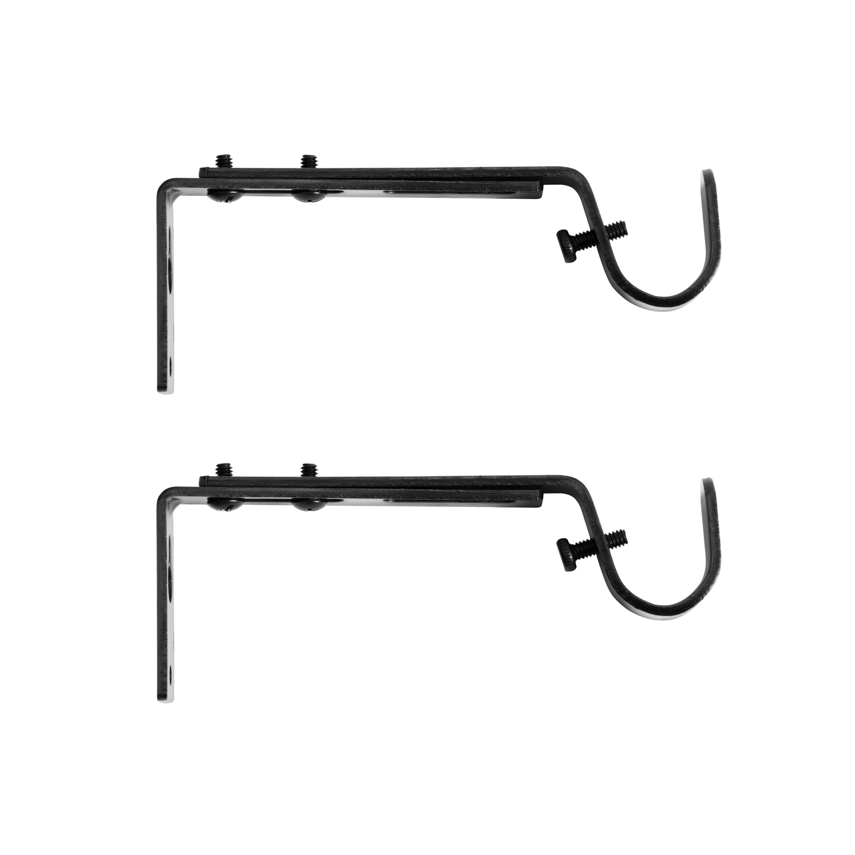 Kenney Black Adjustable Double Curtain Rod Brackets