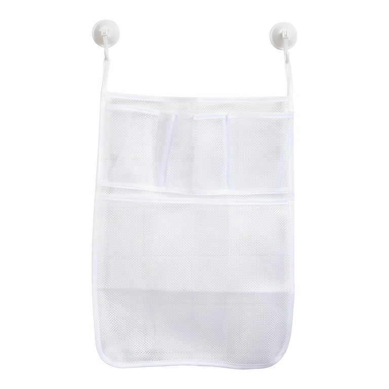 Kenney 4-Pocket Hanging Mesh Suction Shower Organization Caddy, White