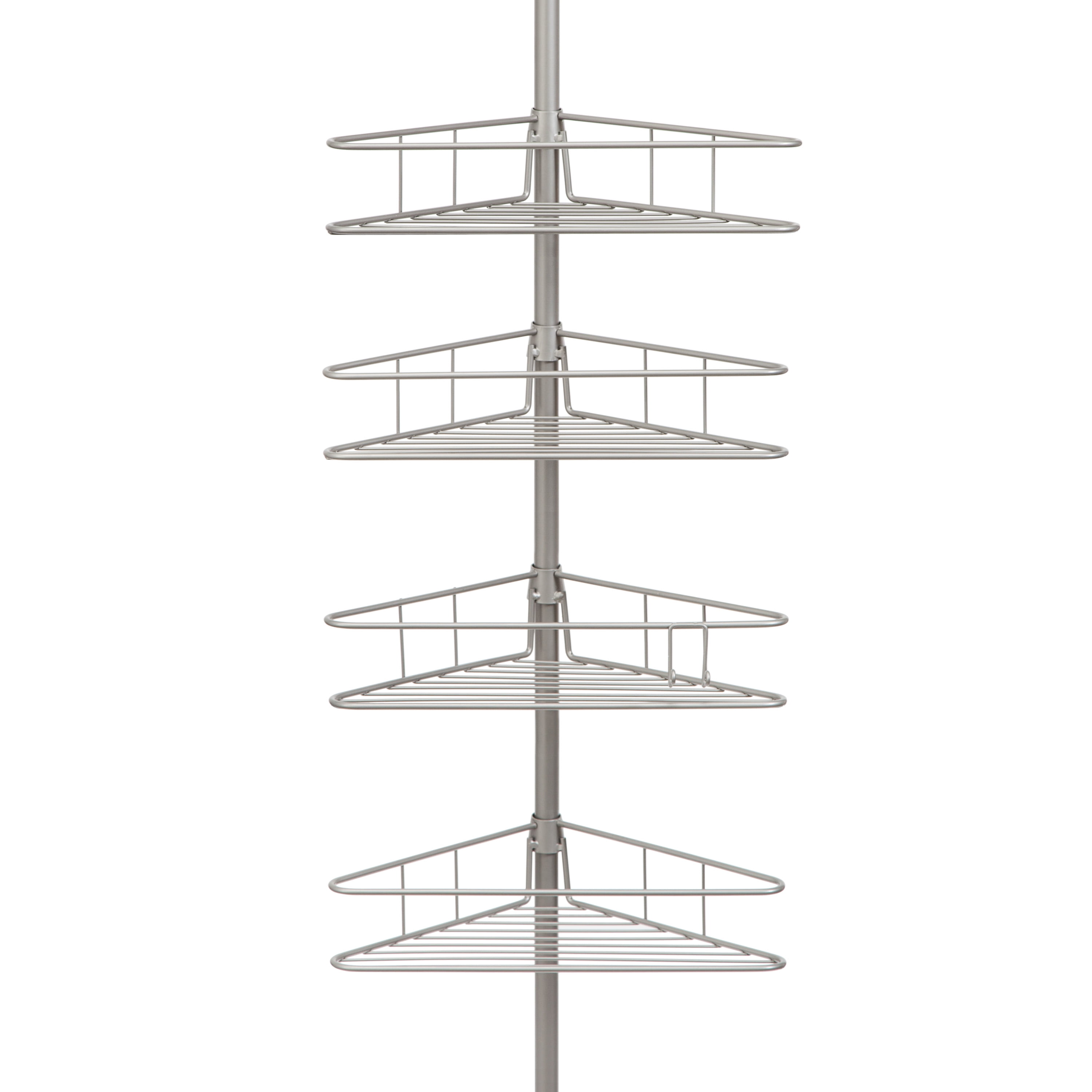 Kenney 4Tier Spring Tension Shower Corner Pole Caddy with Razor Holder