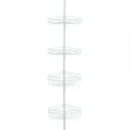 thumbnail image 1 of Kenney®4-Tier Spring Tension Shower Corner Pole Caddy with Razor Holder, White, 1 of 6