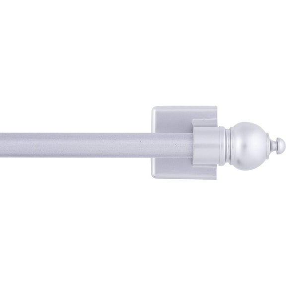 Kenney 40343 Silver 7/16" Multi-Use Adjustable Petite Cafe Magnetic Rod, 16-28", Satin, 1