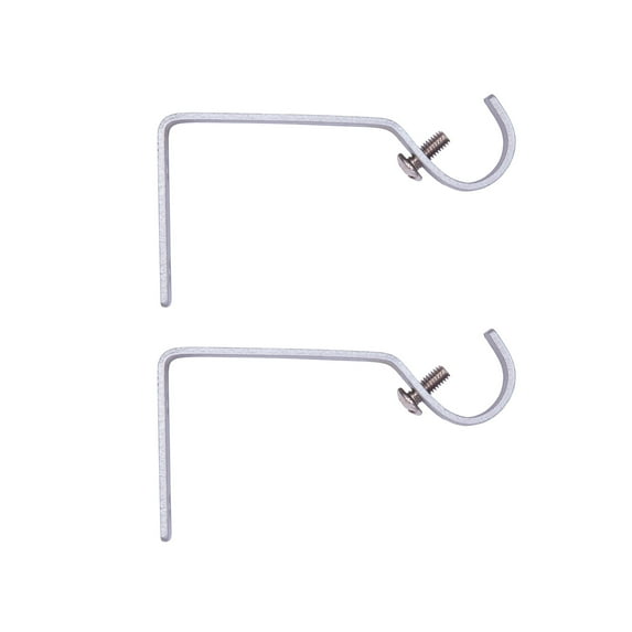 Kenney 5/8" Diameter Curtain Rod Mounting Brackets, Set of 2, Satin Nickel