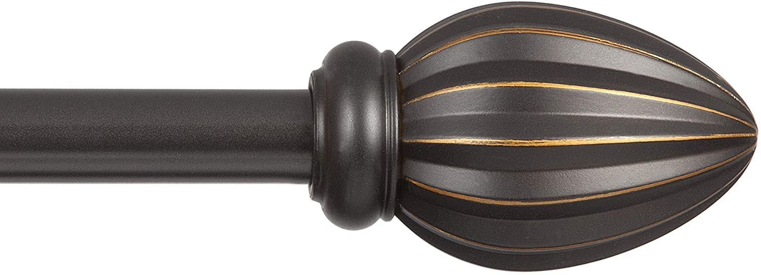 Kenney Oil Rubbed Bronze 66-120" Decorative Curtain Rod with Scroll Finials