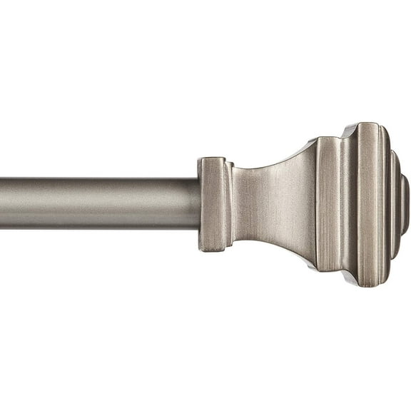 Kenney Fast Fit Milton Easy Install Curtain Rod - No Drilling Required - Pewter, 66"-120"