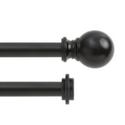Kenney 5/8 Matte Black Ball Double Curtain Rod, 66-120