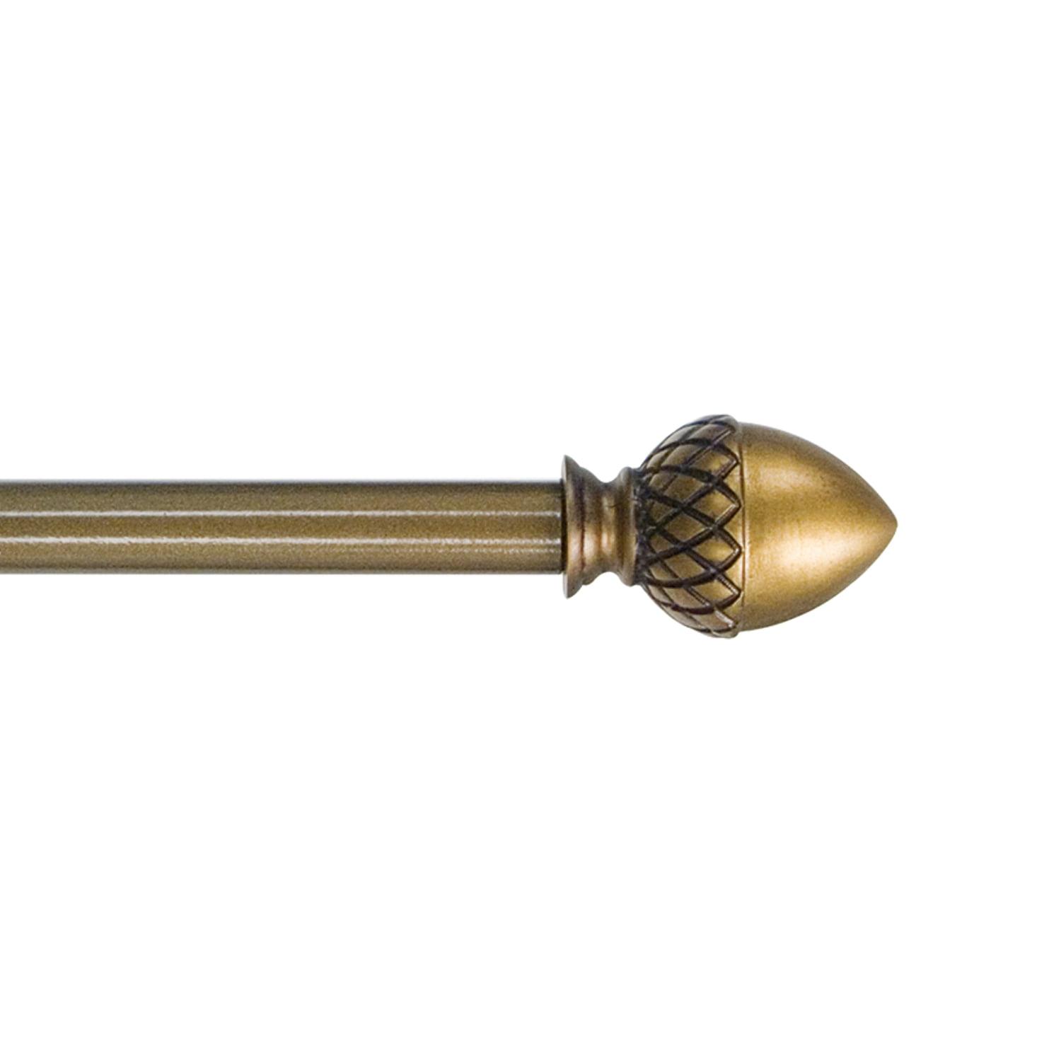 Acorn Antique Brass Petite Café Adjustable Curtain Rod 48-86 Inch by Kenney