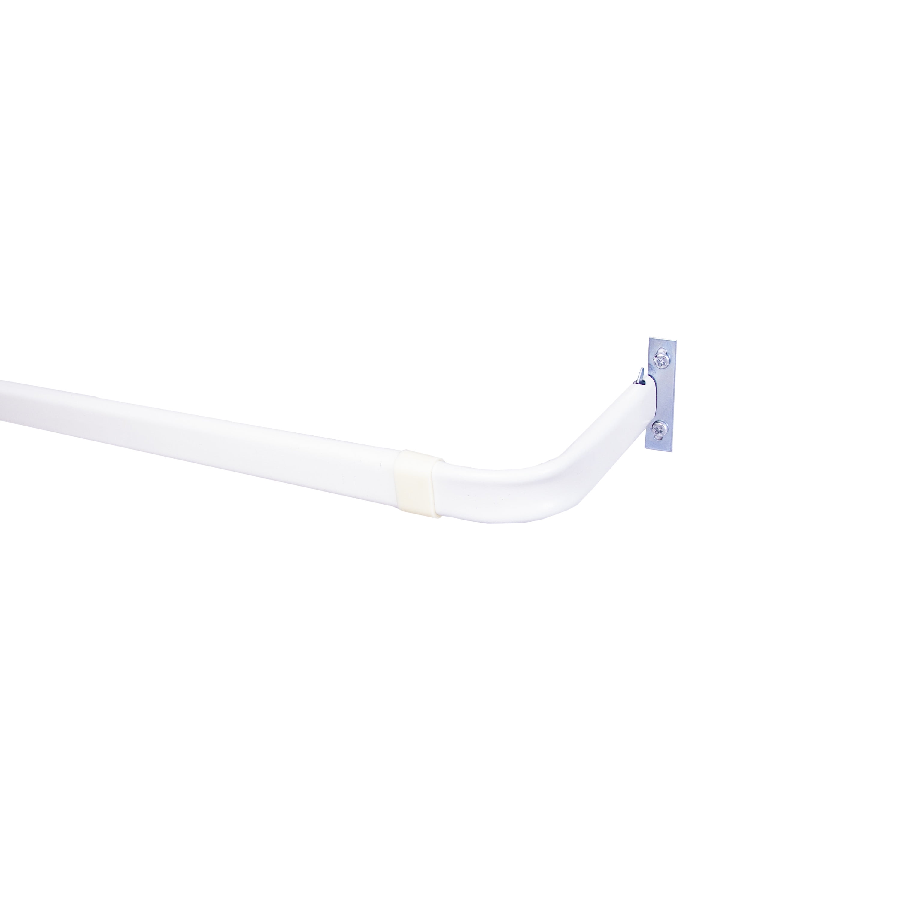Kenney Adjustable White Steel Curtain Rod, 48-86 Inches