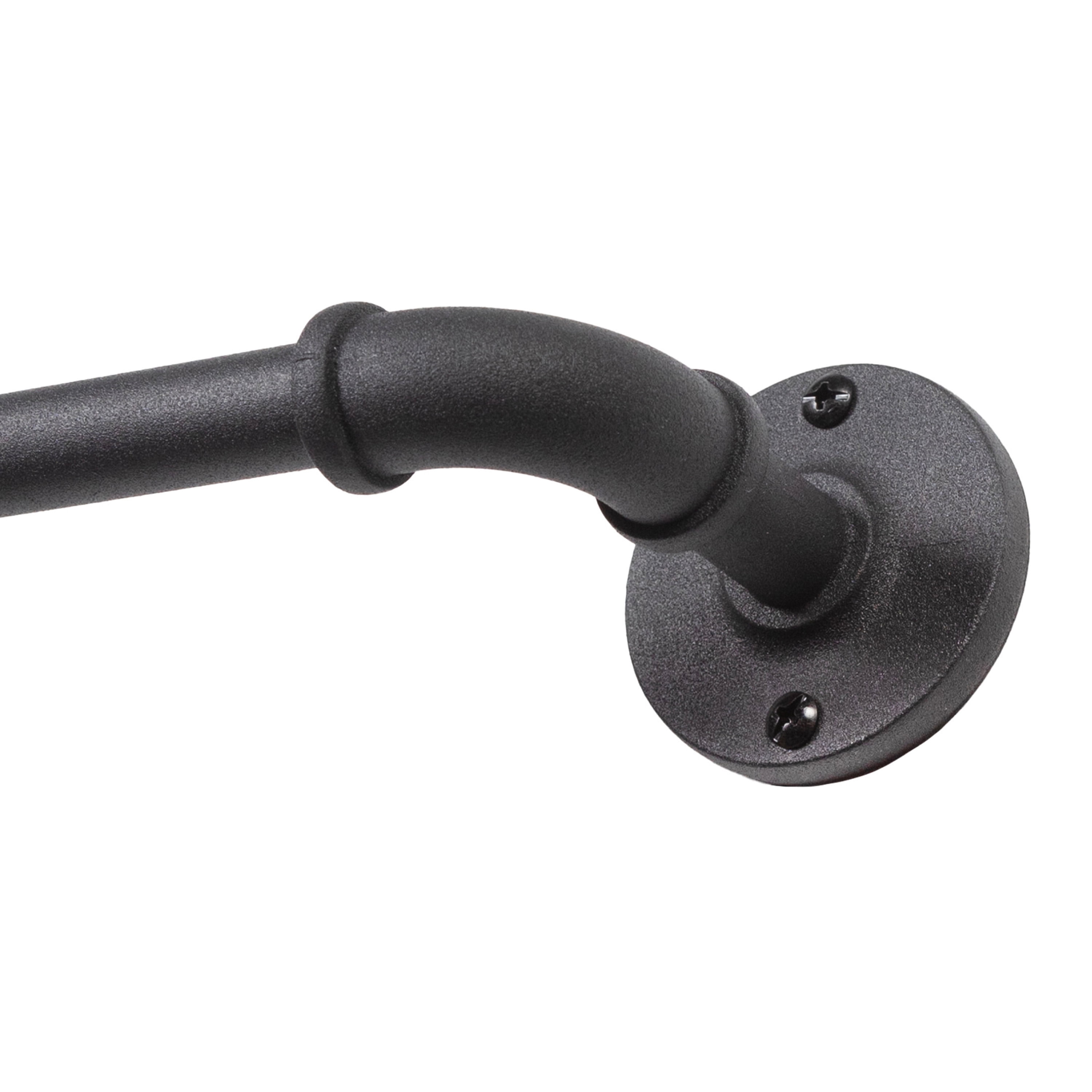 Adler Black Industrial Rust-Resistant Curtain Rod, 28-48 Inches
