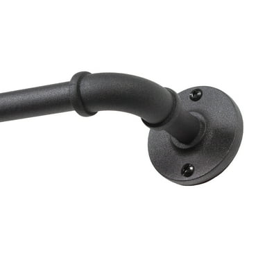 Kenney® Adler 5/8" Indoor/Outdoor Rust-Resistant Wrap Around Curtain Rod, 28-48", Black