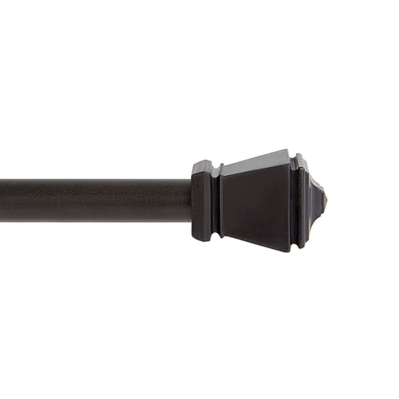 Kenney Amelia 28-48 Inch Petite Café Adjustable Curtain Rod, 7/16 Inch Dia, Black