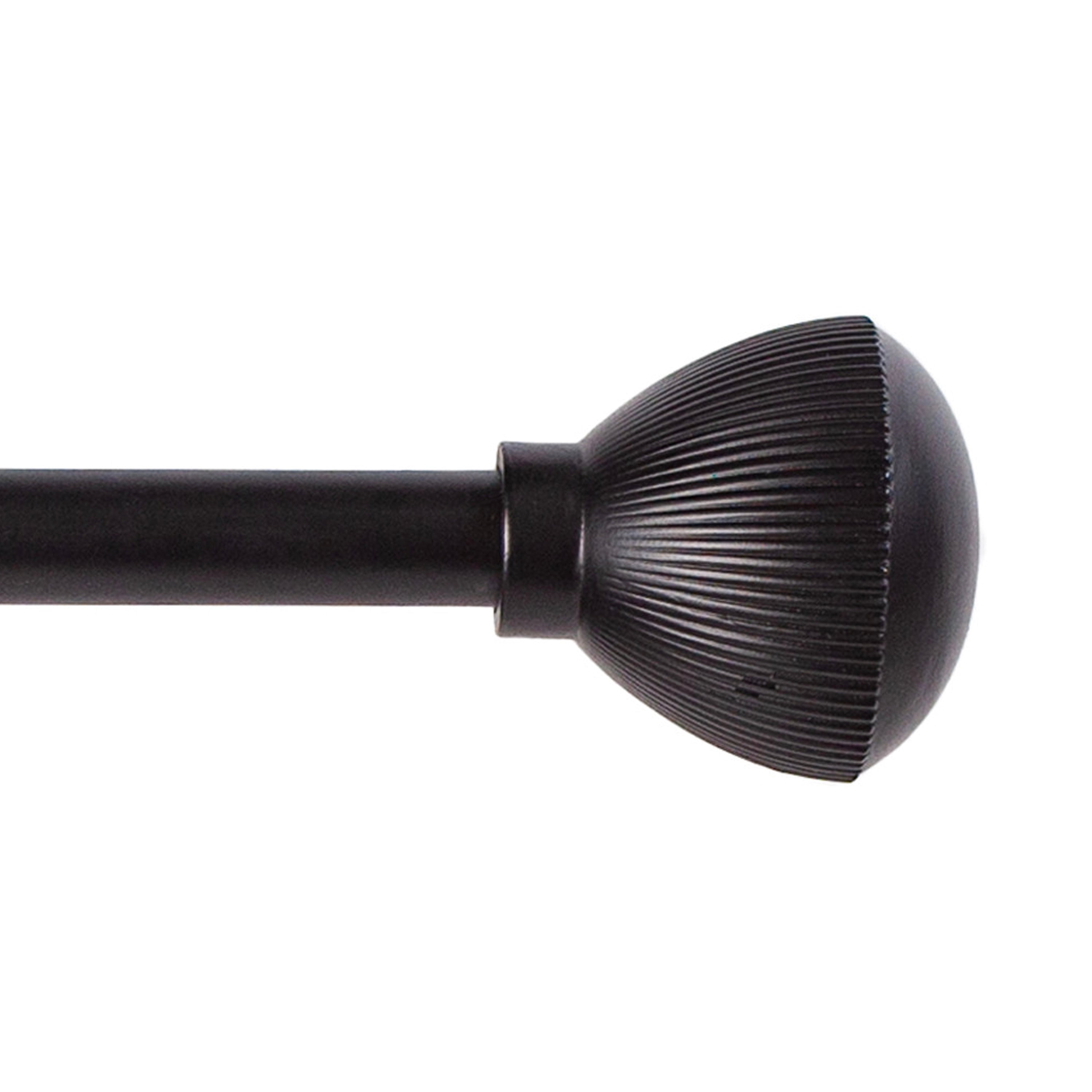 Kenney August Standard Steel Decorative Window Curtain Rod, 28-48" Adjustable Length, 5/8" Dia., Matte Black
