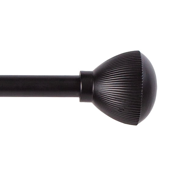 Kenney August Standard Steel Decorative Window Curtain Rod, 48-86" Adjustable Length, 5/8" Dia., Matte Black