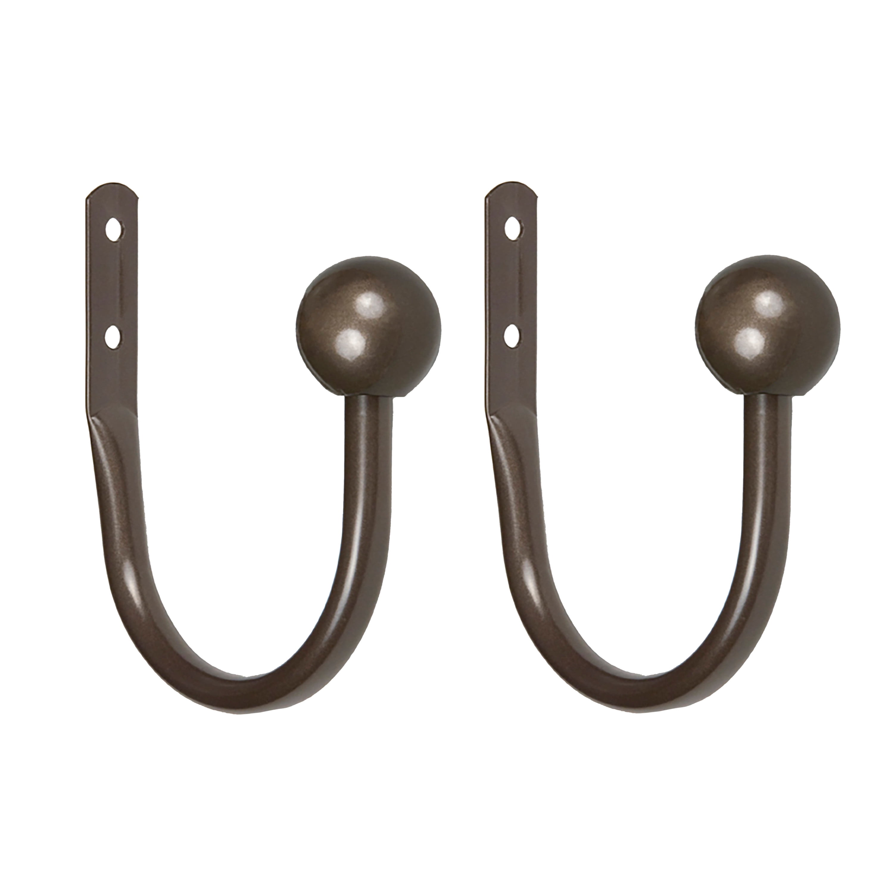 Kenney Ball End Decorative Holdback Set for Curtains and Drapes, Dark Brown, Set of 2