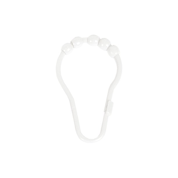 Kenney® Beaded Roller Ball Shower Curtain Rings, Set of 12, White