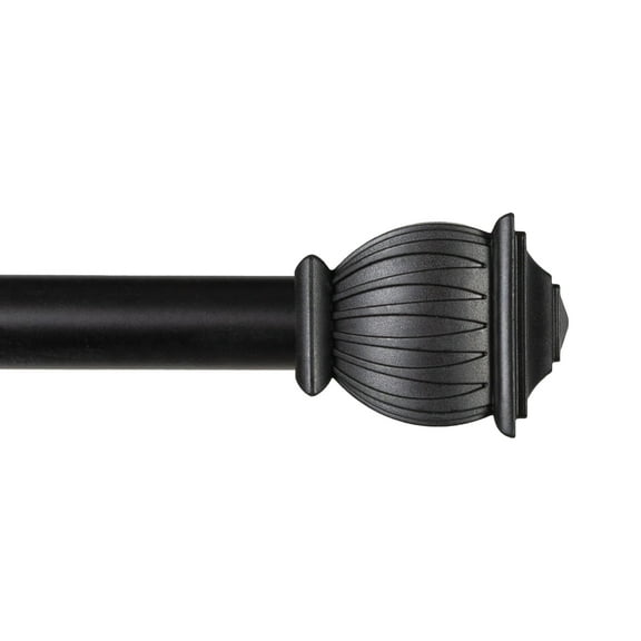 Kenney® Beckett 5/8" Standard Decorative Window Curtain Rod, 28-48", Black
