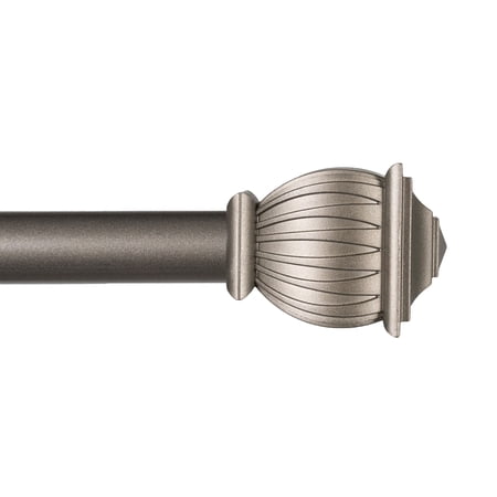 Kenney® Beckett 5/8" Standard Decorative Window Curtain Rod, 28-48", Pewter