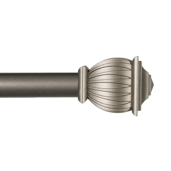Kenney® Beckett 5/8" Standard Decorative Window Curtain Rod, 28-48", Pewter