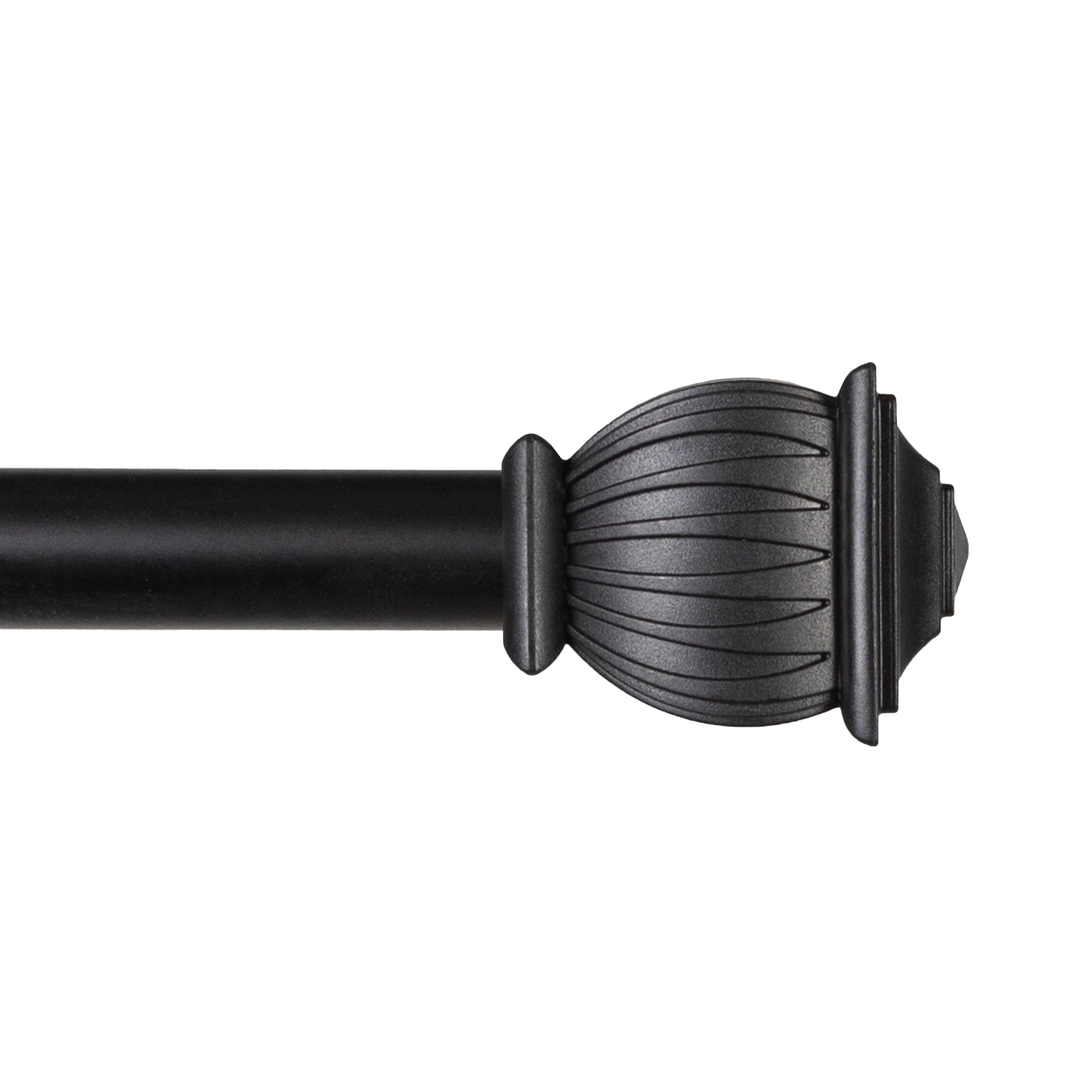 Kenney® Beckett 5/8" Standard Decorative Window Curtain Rod, 48-86", Black
