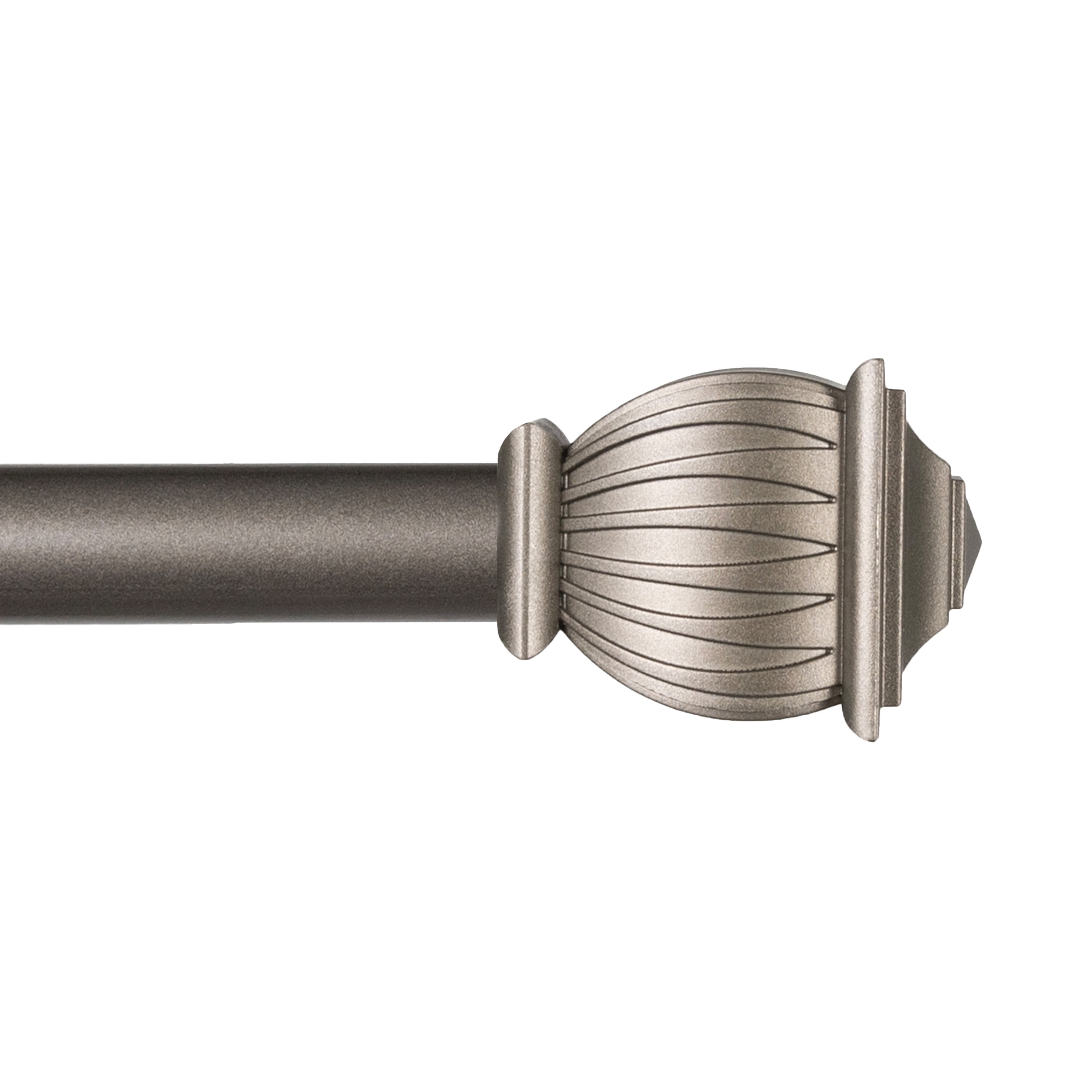 Kenney® Beckett 5/8" Standard Decorative Window Curtain Rod, 48-86", Pewter