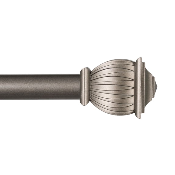 Kenney® Beckett 5/8" Standard Decorative Window Curtain Rod, 48-86", Pewter