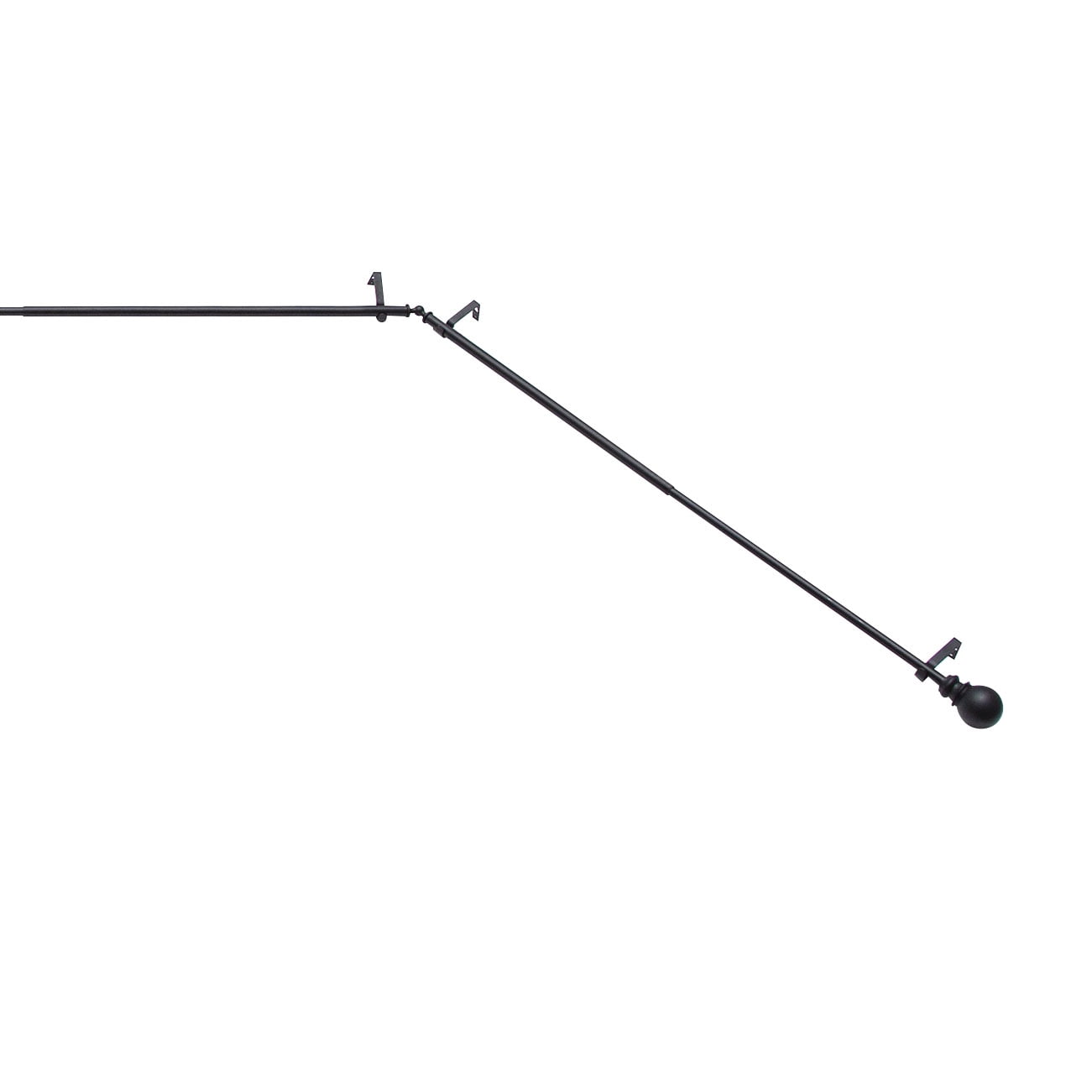 Kenney Bryce Decorative Steel Bay Window Curtain Rod, 78-144" Adjustable Length, 3/4" Dia., Black