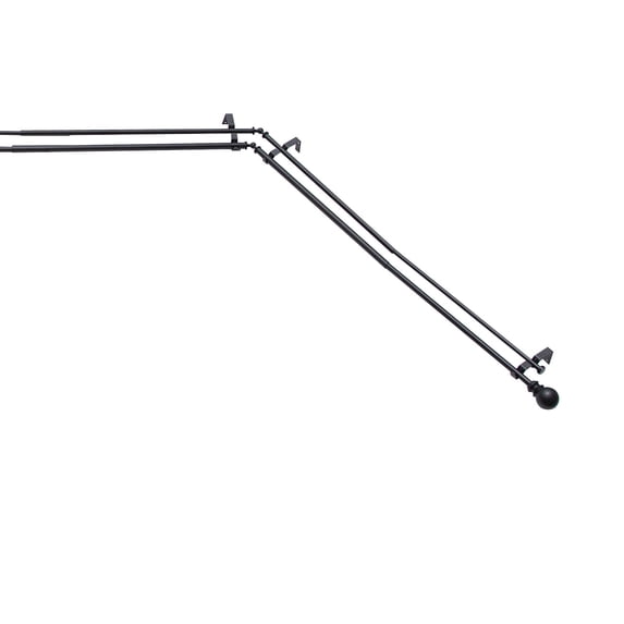 Kenney Bryce Decorative Steel Bay Window Double Curtain Rod, 78-144" Adjustable Length, 3/4" Dia., Black
