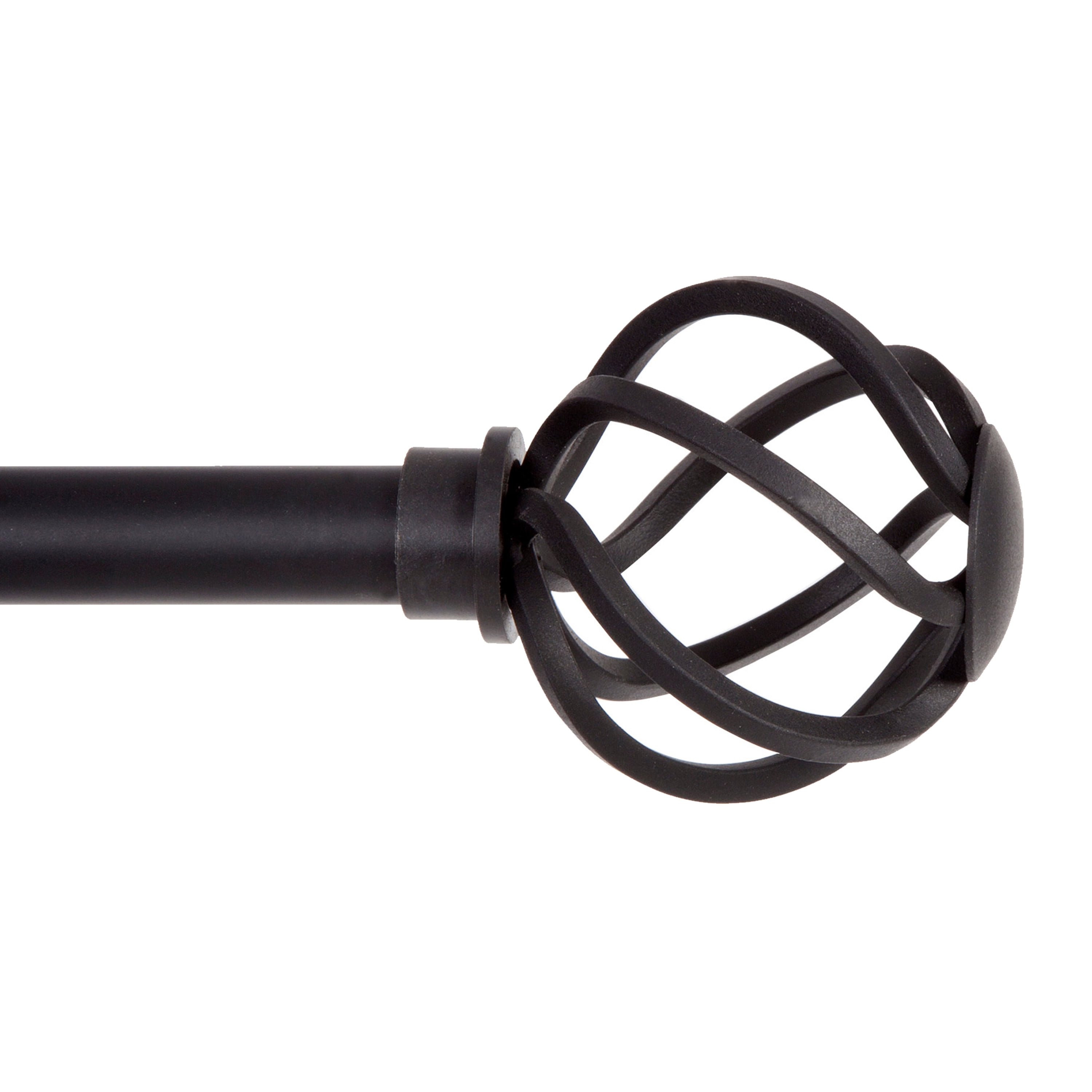Kenney Cage Steel Adjustable Curtain Rod, 48-86 Inch, 5/8 Inch Diameter, Black