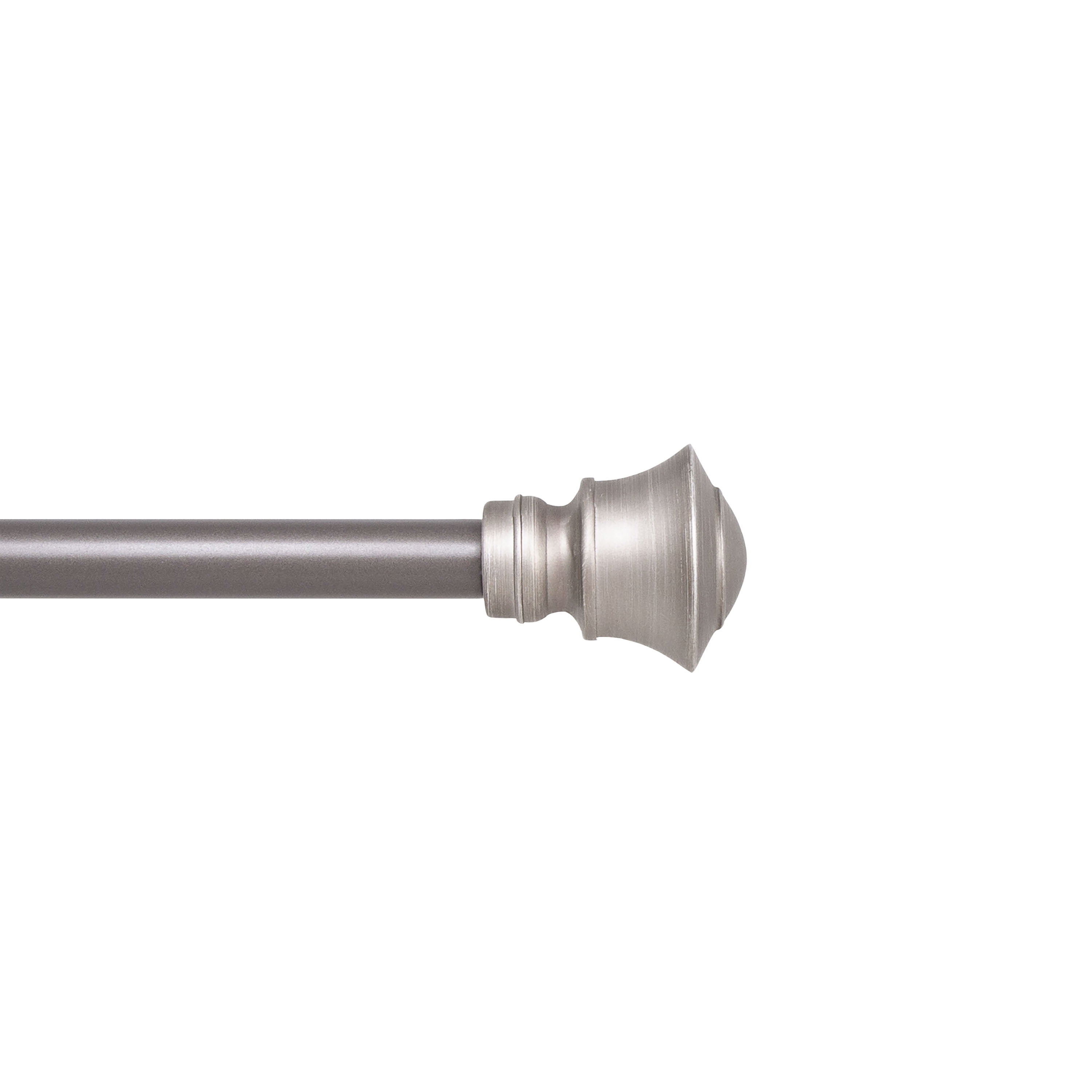 Kenney Caris Adjustable Pewter Curtain Rod with Urn Finials, 48-86"