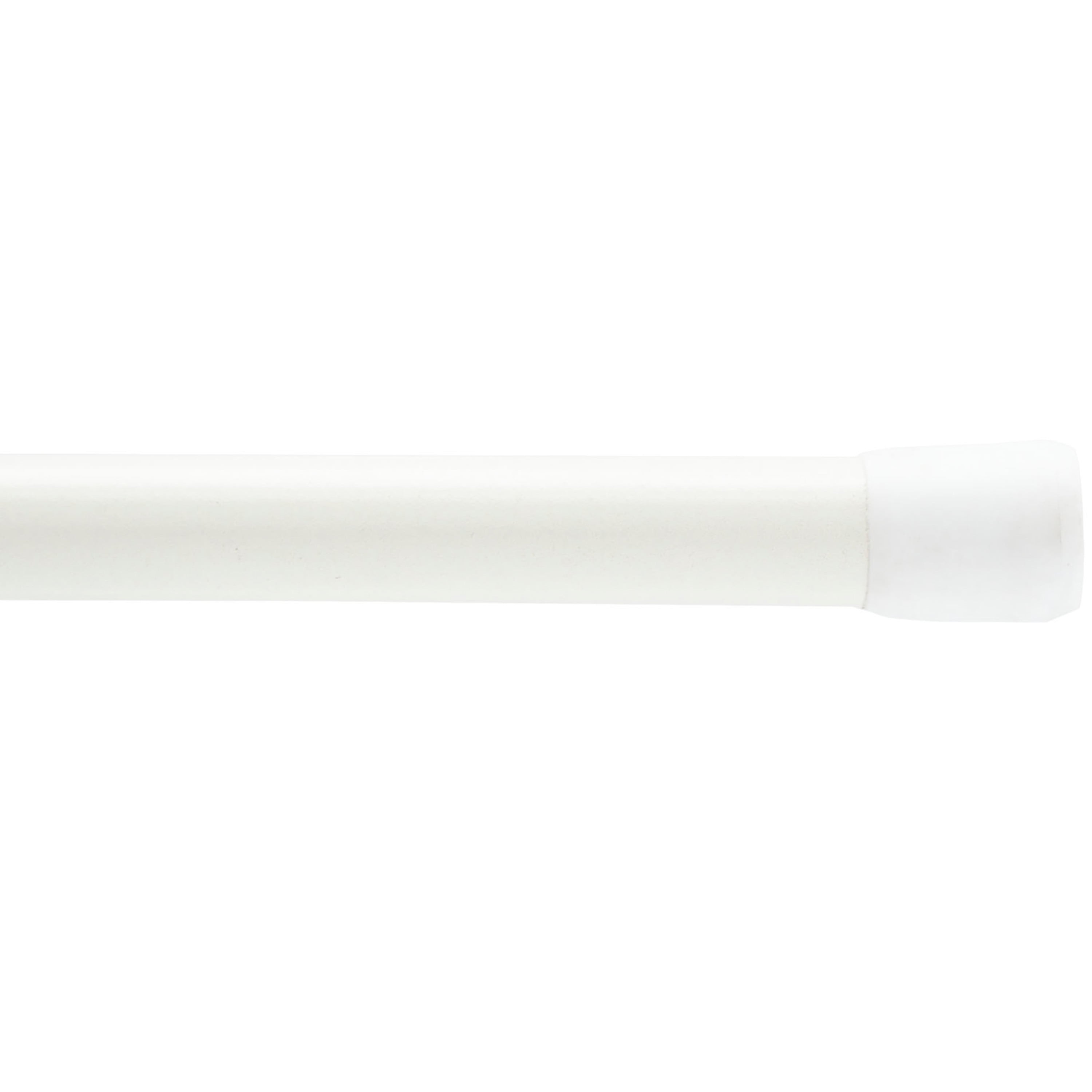 Kenney Carlisle Adjustable Spring Tension Curtain Rod, 5/8" Diameter, 48-75" Length, White Finish